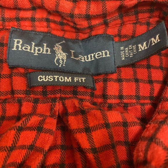 Ralph Lauren Red & Black Plaid Button-Up Shirt | Men’s Size M (Custom Fit) - Picture 6 of 6